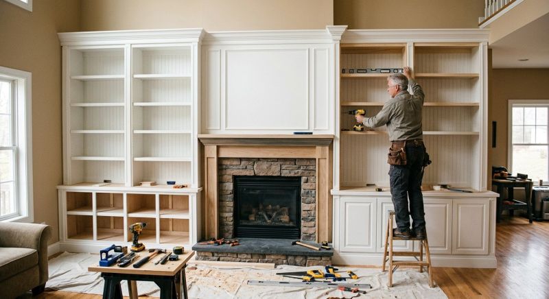 Fireplace Cabinet Installation in Winston Salem, NC